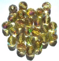 25 10mm Faceted Crystal Yellow Smoke Topaz AB